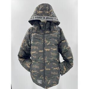 Diesel Boys Camo Puffer Black Green Winter Jacket Kids Down Jacket 16 - *flaw
